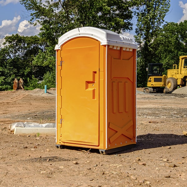 how often are the portable restrooms cleaned and serviced during a rental period in Arimo